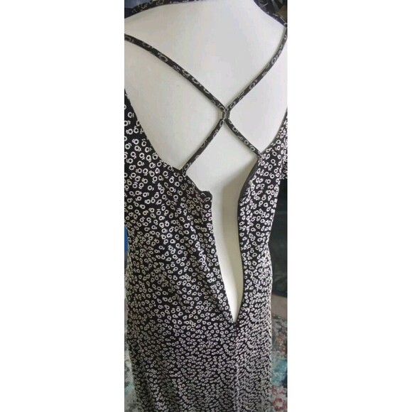 Joseph Ribkoff Maxi Dress Floral Black Size 12 Slit Sides Zip Back Stretch - Picture 8 of 11